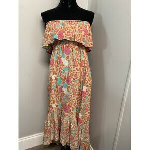 Sea Lustre Dress Strapless Long Floral Multicolor S/M Women's A41